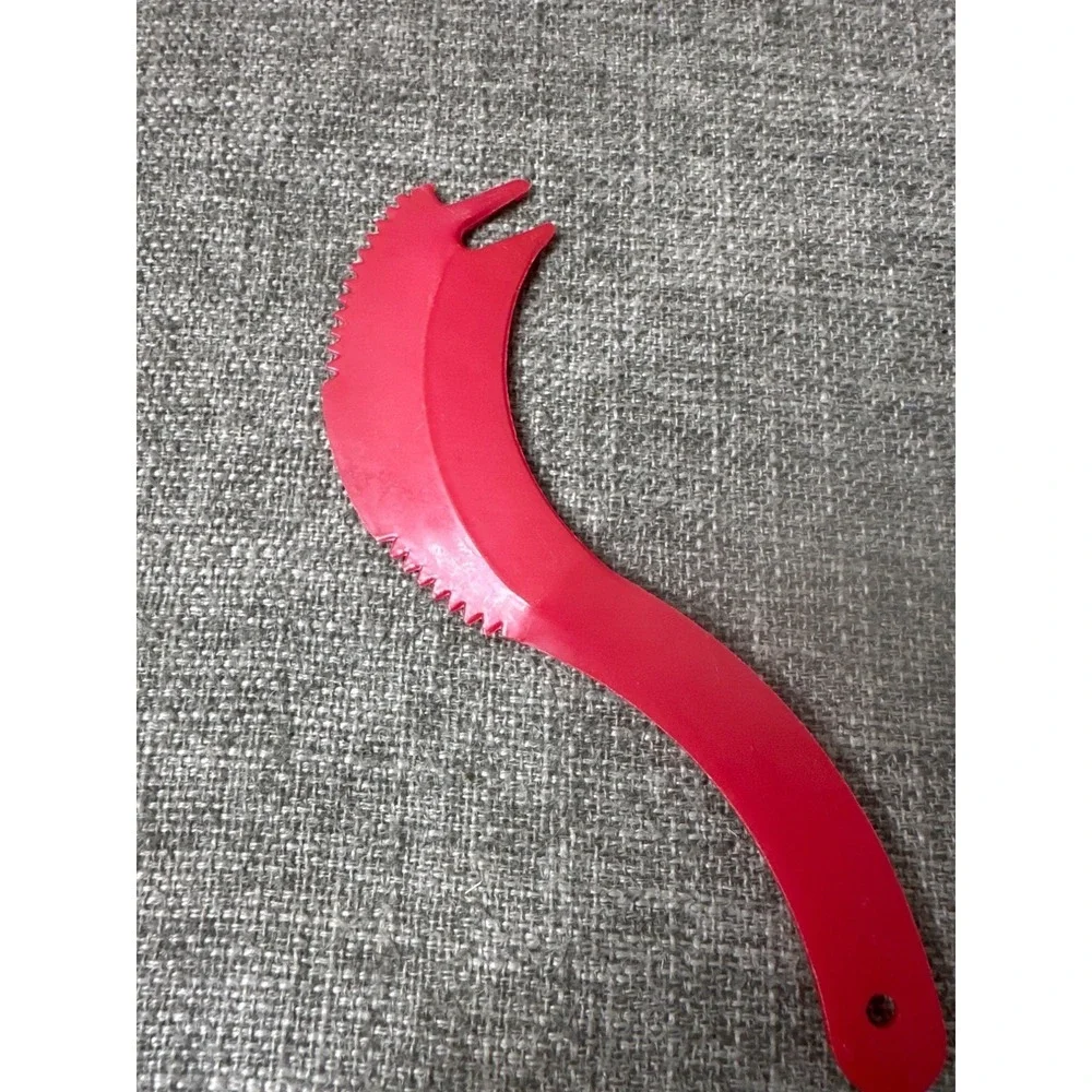 Vtg Tupperware Sli-San-All Serrated All Purpose Knife Red Plastic Easy Slicer